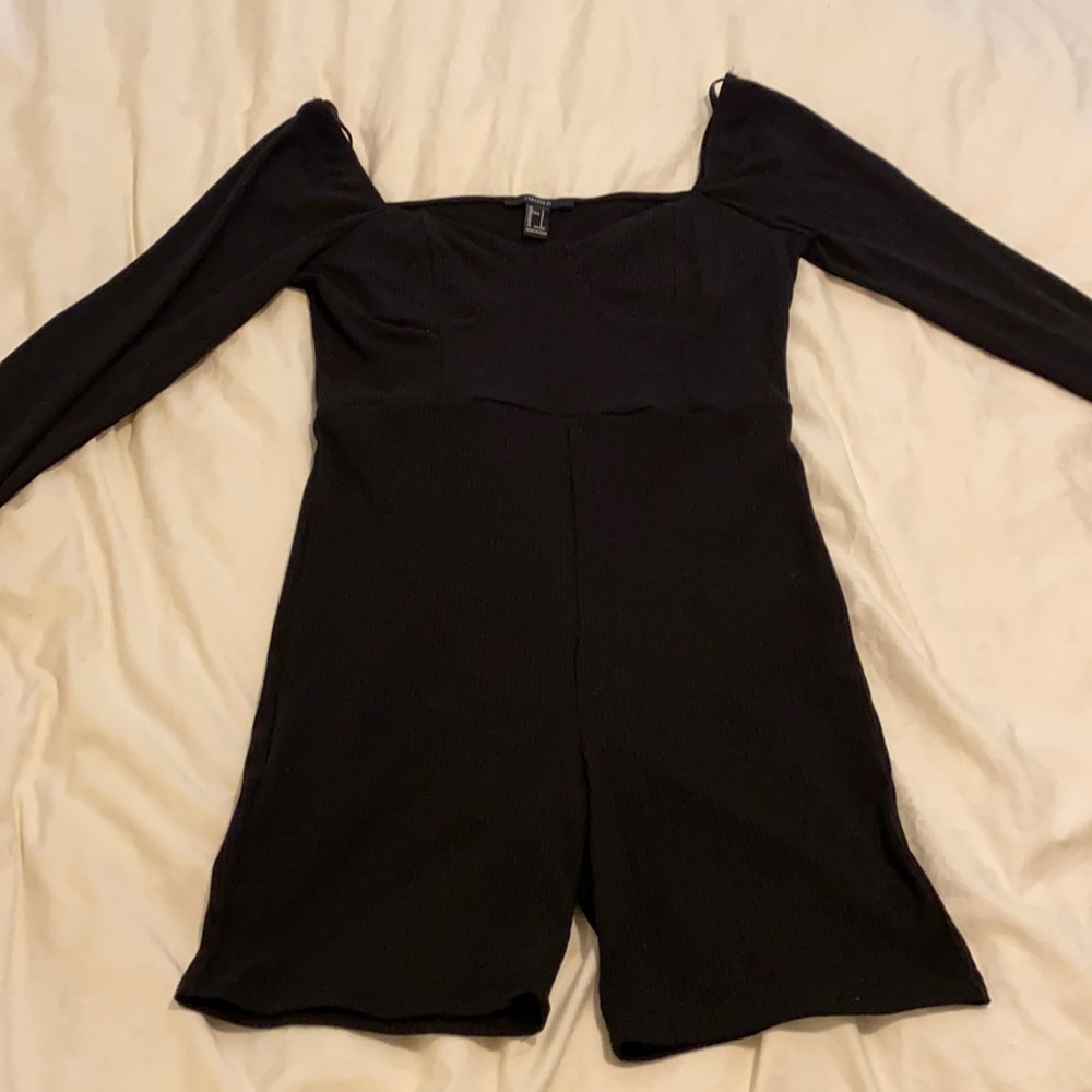 Forever21 long sleeve black romper
